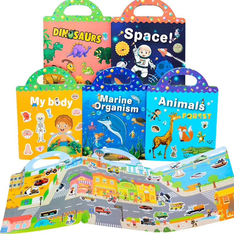 Libro de Pegatinas Reutilizables para Niños — Que no se aburran!