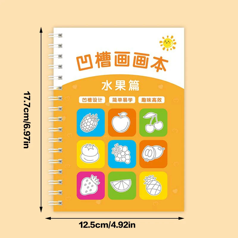Cuaderno de Trazos para Niños — Libro Mágico de Dibujo con Ranuras para Practicar