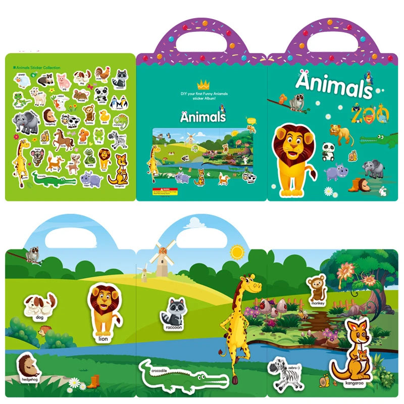 Libro de Pegatinas Reutilizables para Niños — Que no se aburran!
