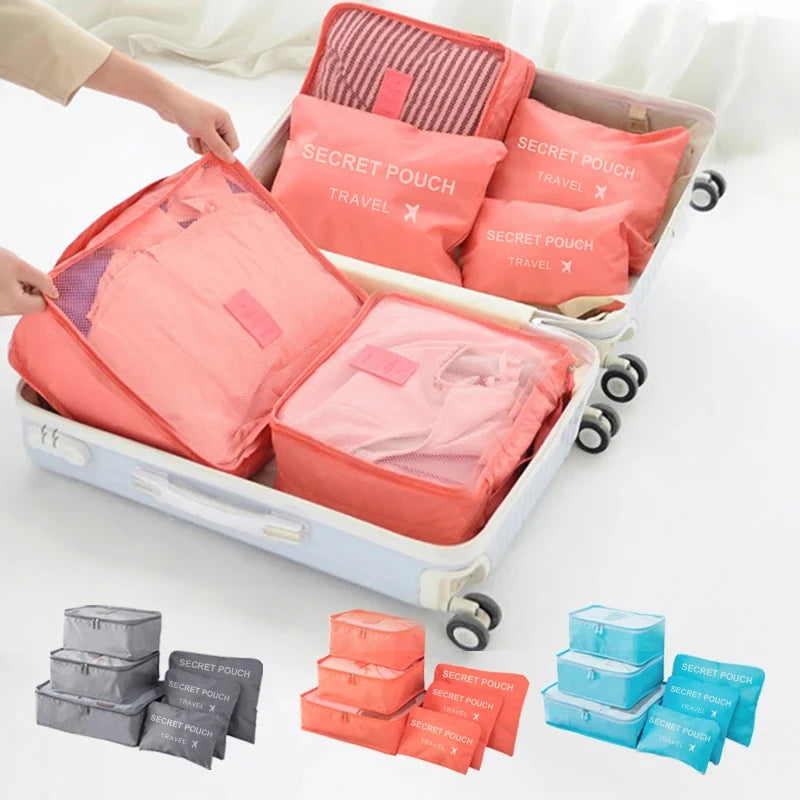 Kit de 6 organizadores de maleta — distintos tamaños