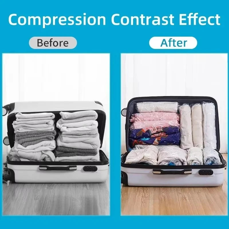 Bolsas de Compresión al Vacío para Maleta — Sin Aspiradora, Reutilizables