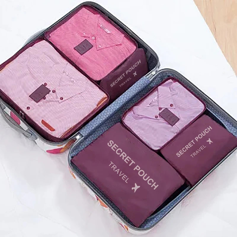 Kit de 6 organizadores de maleta — distintos tamaños
