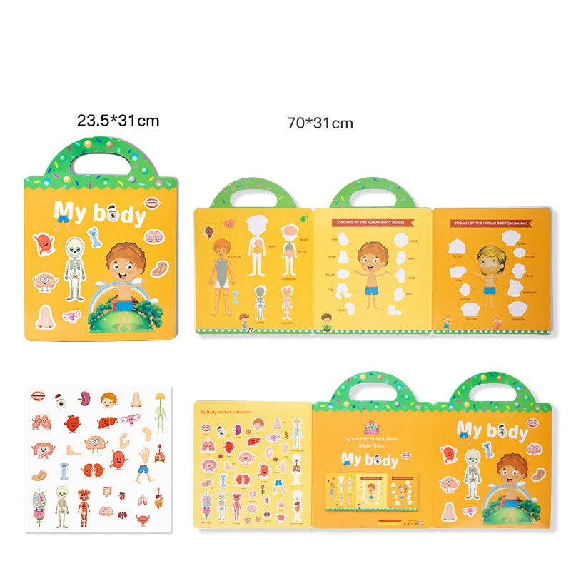 Libro de Pegatinas Reutilizables para Niños — Que no se aburran!