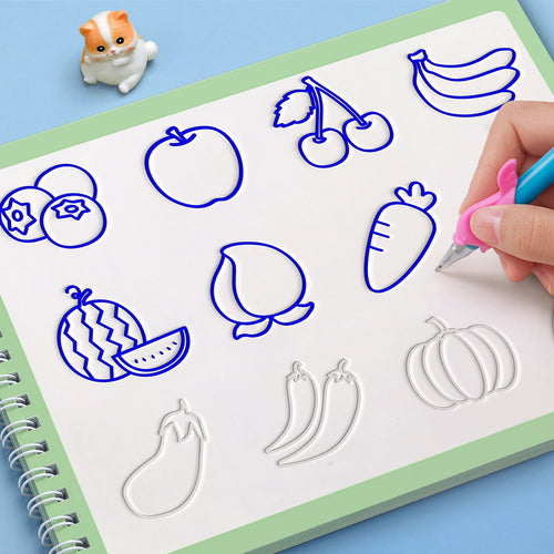Cuaderno de Trazos para Niños — Libro Mágico de Dibujo con Ranuras para Practicar