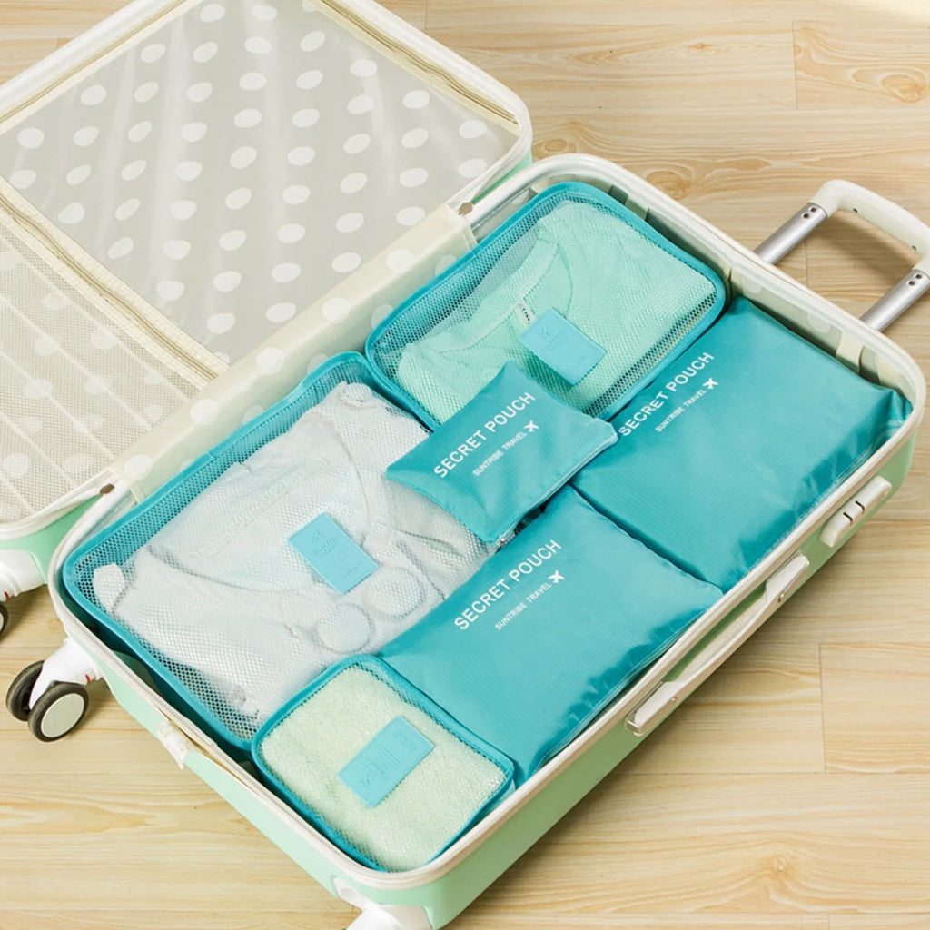 Kit de 6 bolsas organizadoras de viaje — gran capacidad