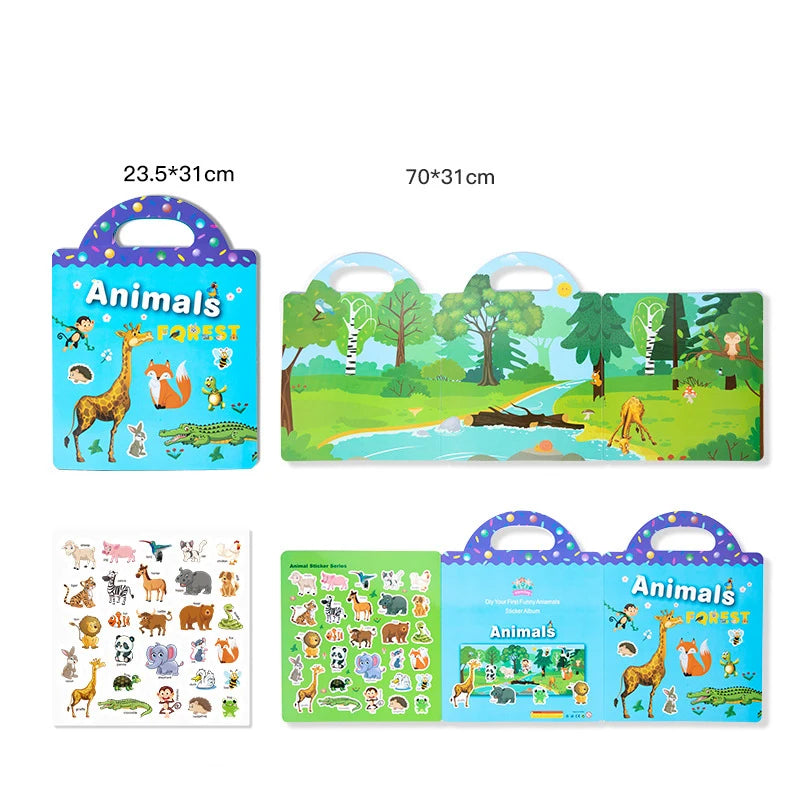 Libro de Pegatinas Reutilizables para Niños — Que no se aburran!