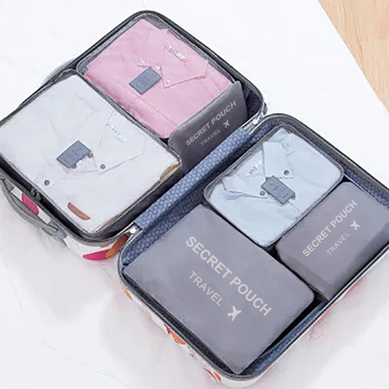 Kit de 6 organizadores de maleta — distintos tamaños
