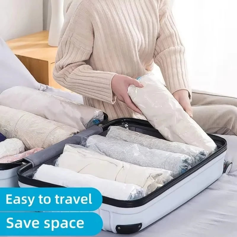 Bolsas de Compresión al Vacío para Maleta — Sin Aspiradora, Reutilizables
