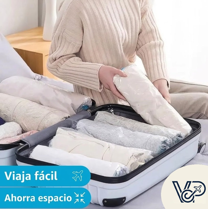 Bolsas de Compresión al Vacío para Maleta — Sin Aspiradora, Reutilizables