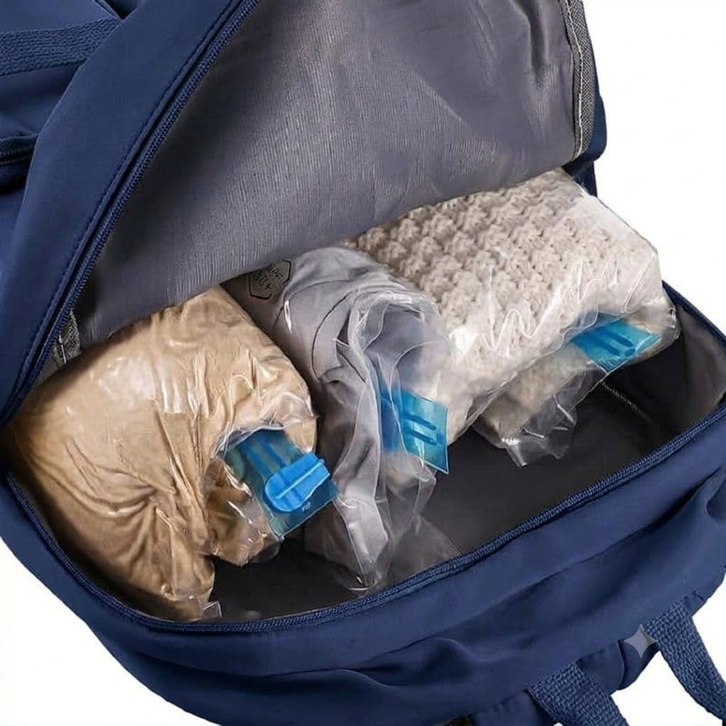 Bolsas de Compresión al Vacío para Maleta — Sin Aspiradora, Reutilizables